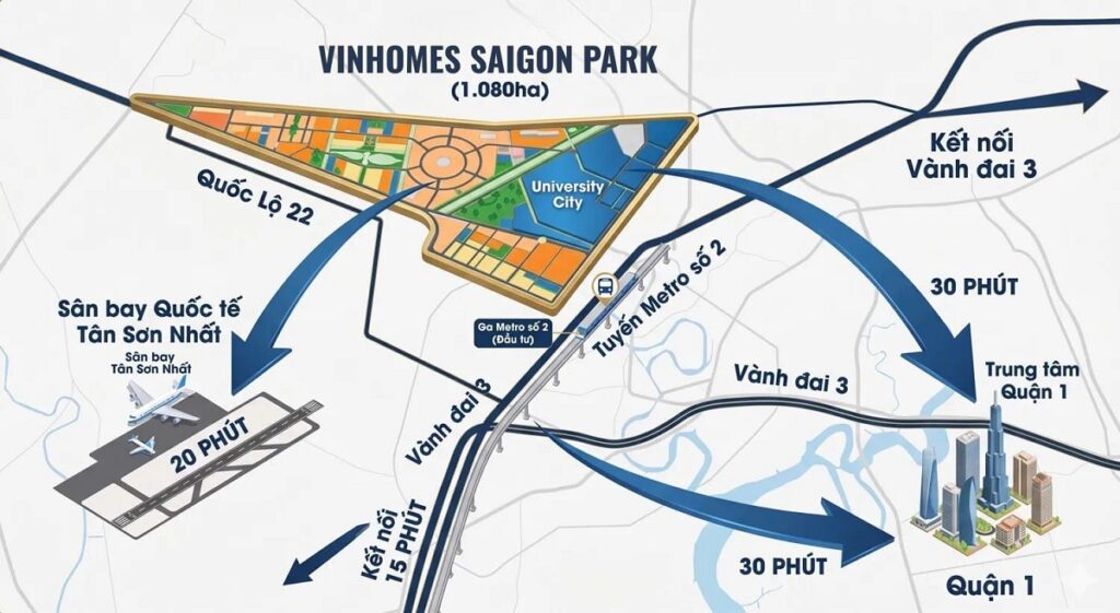Vinhomes Saigon Park tâm điểm kết nối liên vùng